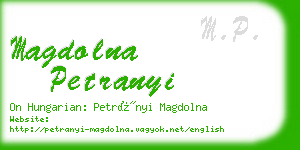 magdolna petranyi business card